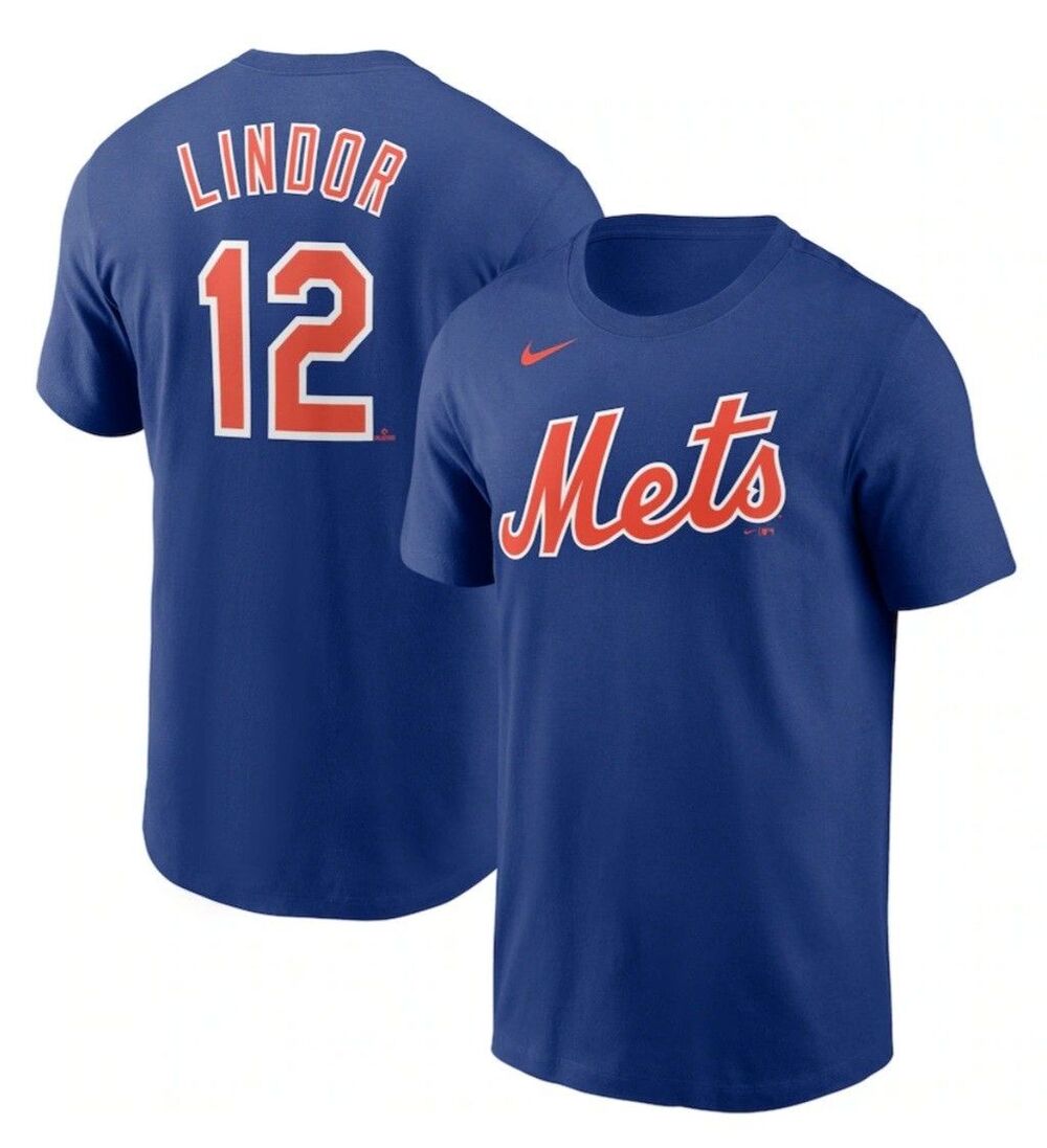 Nike New York Mets Francisco Lindor Name & Number T-Shirt Royal Men's 2XL NWT
